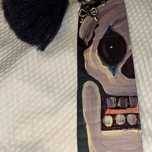 Dia De Los Muertos Skull Painting Bookmark with Gray Tassel